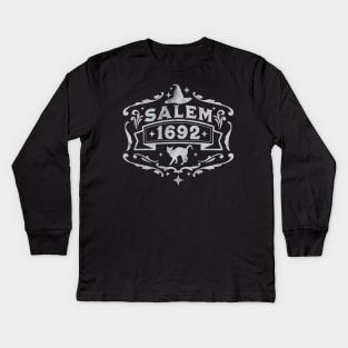 Salem 1692 - Salem Witch Trials - Witchcraft Retro Vintage Kids Long Sleeve T-Shirt